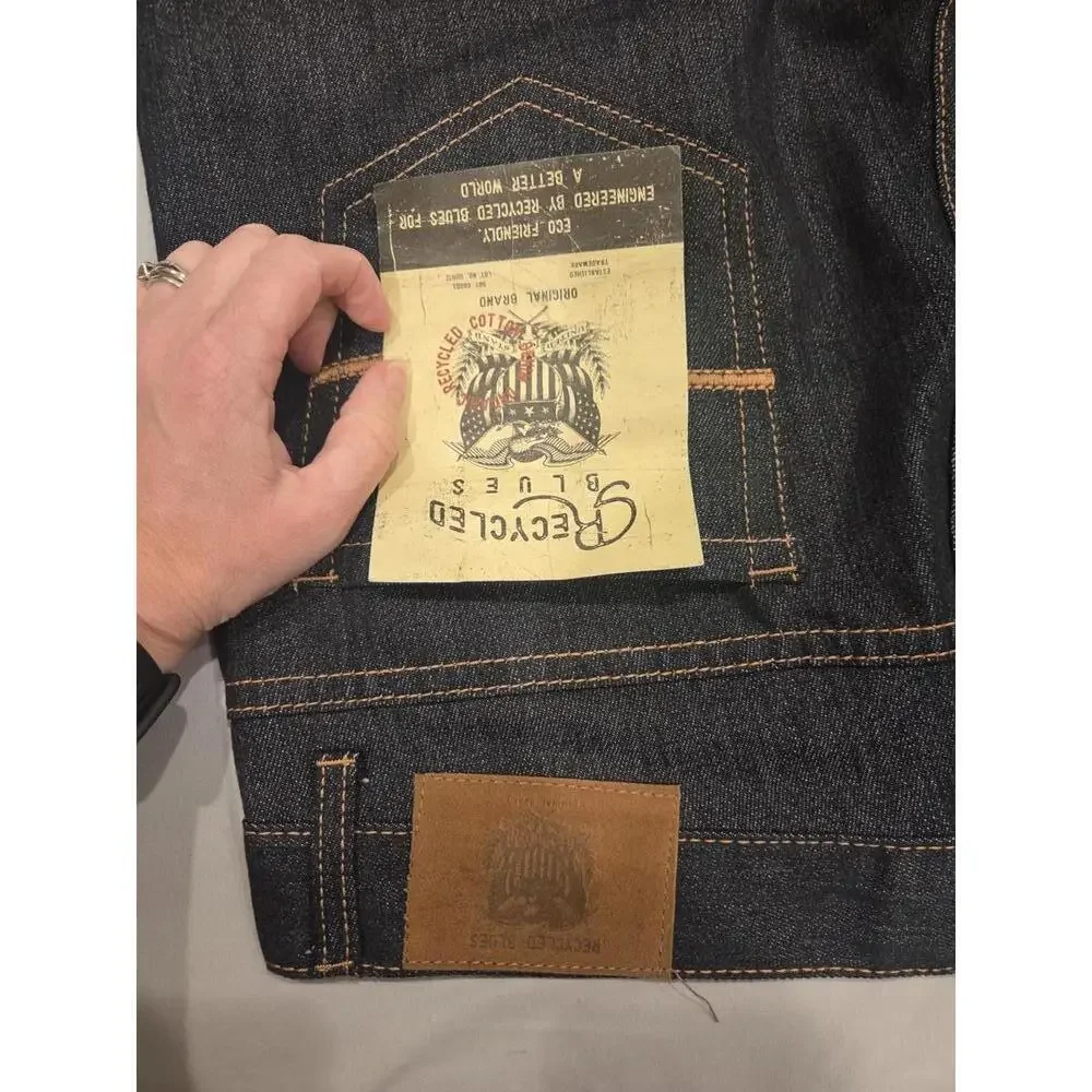 Nwt Recycled Blues Slim Fit Dark Wash Denim Jeans Size 32x32